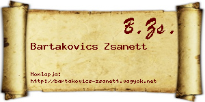 Bartakovics Zsanett névjegykártya